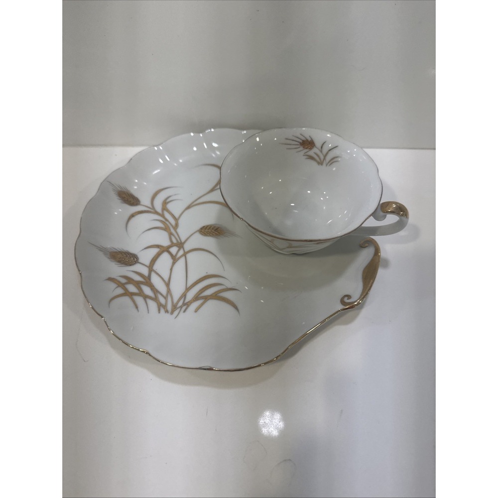 Vintage Lefton China Snack Plate and Cup Luncheon Set Wheat Pattern  LC3